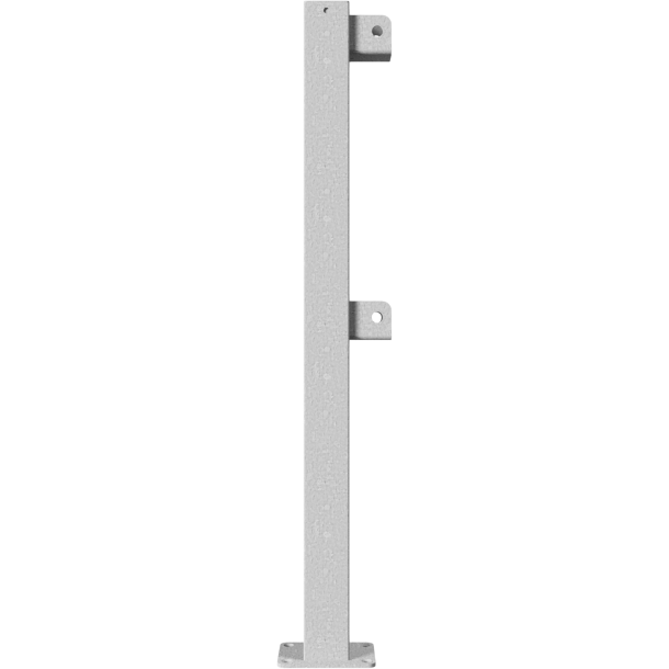 Beskyttelsesgel�nder | St�lr�r 70 x 70 mm | Fast stolpe, der fastg�res med dybdebor | Hj�rnestolpe til top- og kvartb�jet stang | Varmgalvaniseret